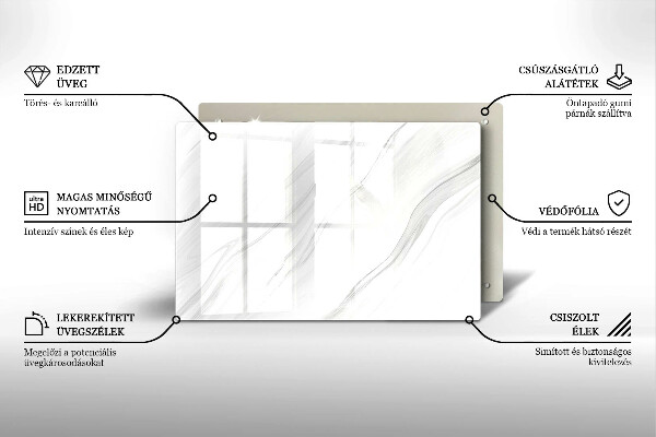 Tagliere in vetro temperato Marmo delicato
