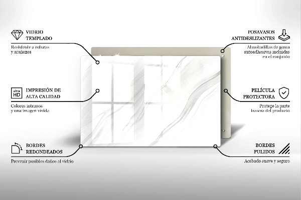 Tagliere in vetro temperato Marmo delicato