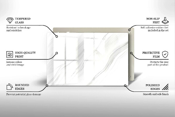 Tagliere in vetro temperato Marmo delicato