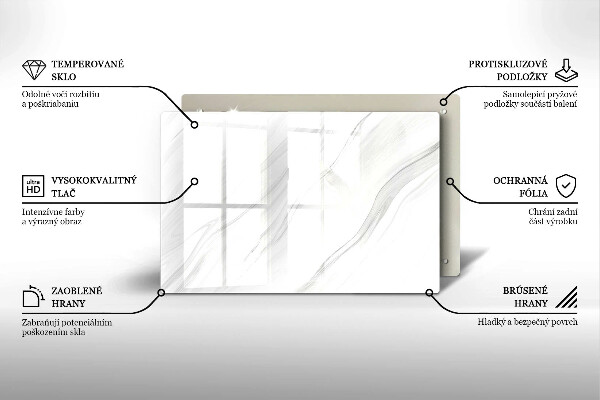 Tagliere in vetro temperato Marmo delicato