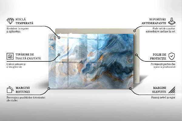 Tagliere in vetro temperato Trama di marmo