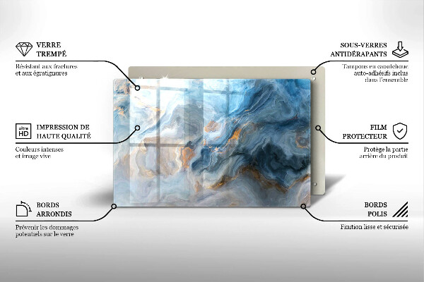 Tagliere in vetro temperato Trama di marmo