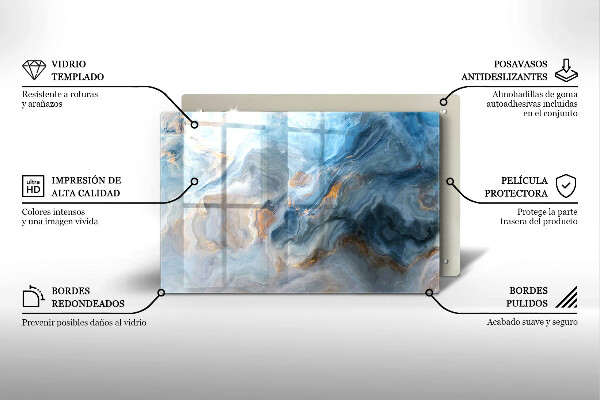 Tagliere in vetro temperato Trama di marmo