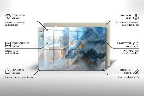 Tagliere in vetro temperato Trama di marmo