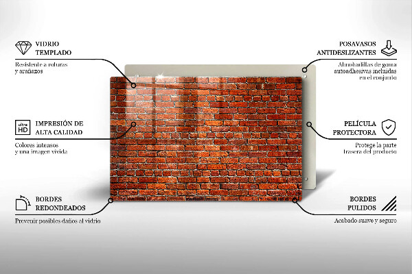 Tagliere in vetro temperato Muro di muro di mattoni