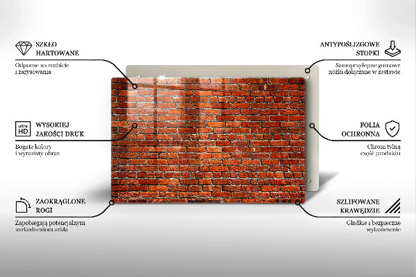 Tagliere in vetro temperato Muro di muro di mattoni