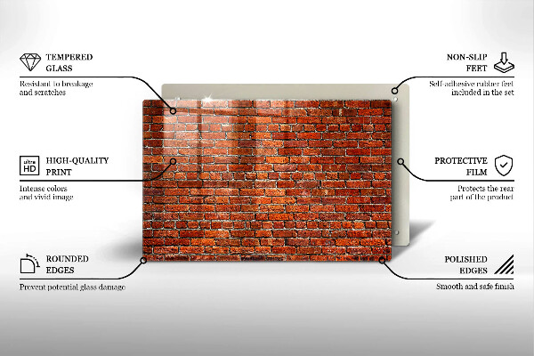 Tagliere in vetro temperato Muro di muro di mattoni