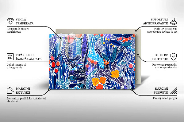 Tagliere in vetro Prato dipinto