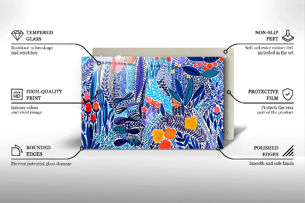 Tagliere in vetro Prato dipinto