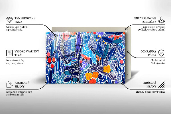 Tagliere in vetro Prato dipinto