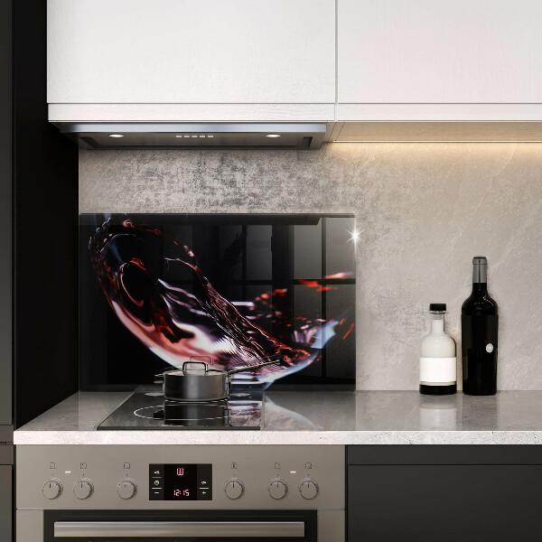 Tagliere in vetro temperato Un bicchiere di vino rosso