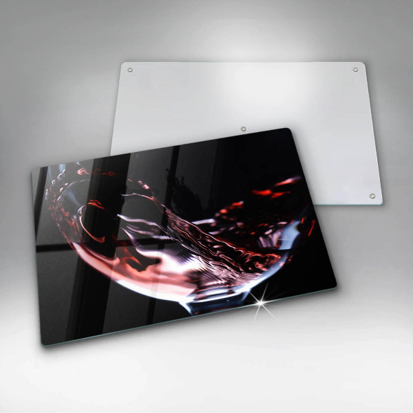 Tagliere in vetro temperato Un bicchiere di vino rosso