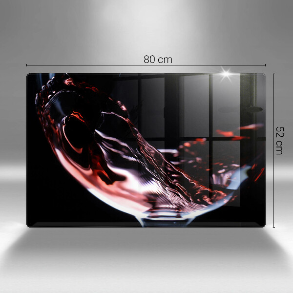 Tagliere in vetro temperato Un bicchiere di vino rosso