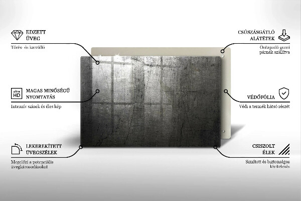 Tagliere in vetro temperato Struttura del metallo