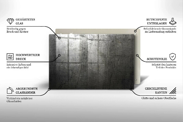 Tagliere in vetro temperato Struttura del metallo