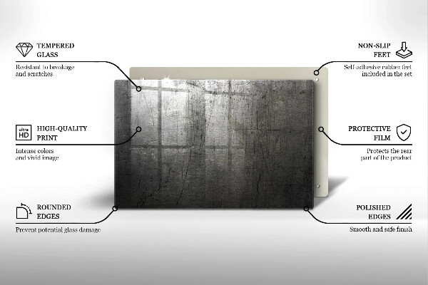 Tagliere in vetro temperato Struttura del metallo
