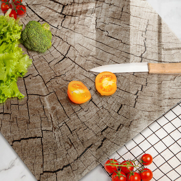 Tagliere in vetro temperato Sezione trasversale di un albero