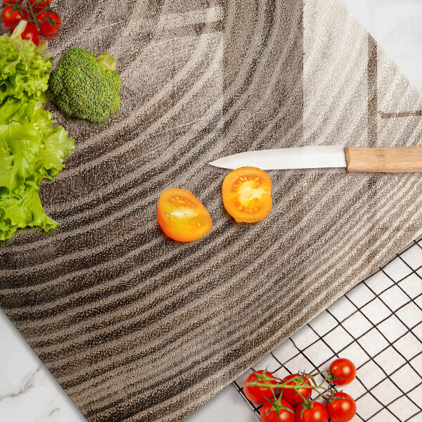 Tagliere in vetro temperato Anelli di legno