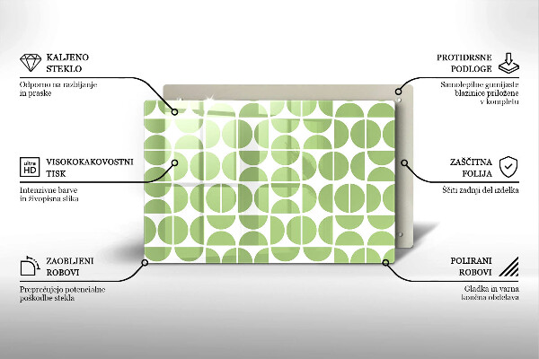 Tagliere in vetro temperato Modello di forme boho