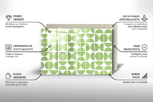 Tagliere in vetro temperato Modello di forme boho