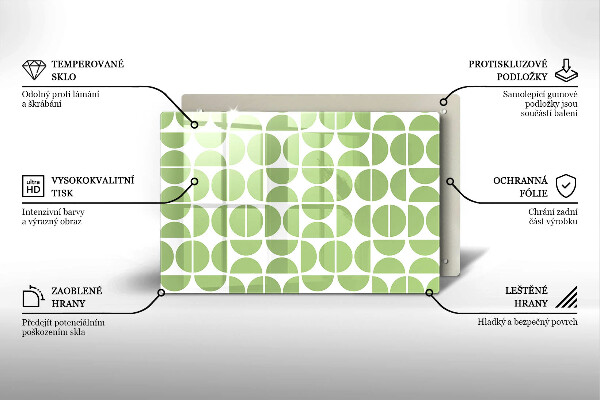 Tagliere in vetro temperato Modello di forme boho