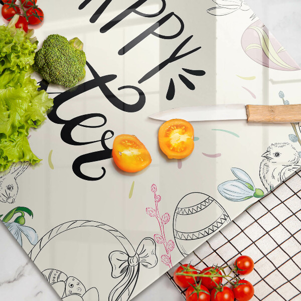 Tagliere in vetro temperato Happy Easter