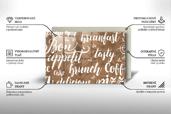 Tagliere in vetro temperato Sottotitoli Bon appetit