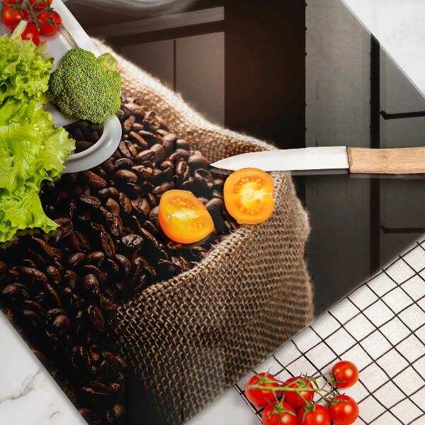 Tagliere in vetro temperato Caffè e una tazza