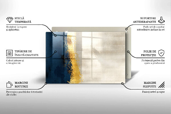 Tagliere in vetro temperato Astrazione dell'oro