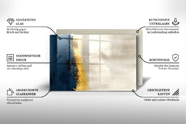 Tagliere in vetro temperato Astrazione dell'oro