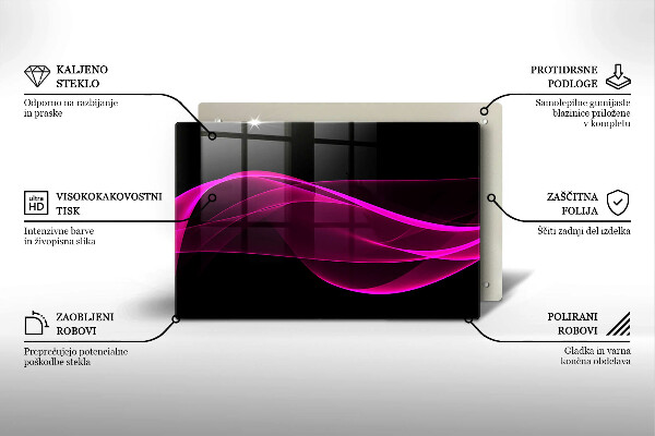 Tagliere in vetro Astrazione rosa