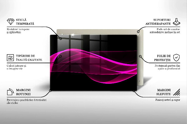 Tagliere in vetro Astrazione rosa
