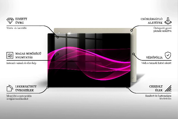 Tagliere in vetro Astrazione rosa