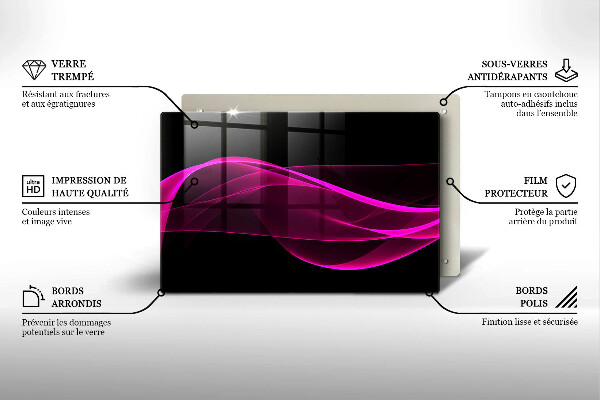 Tagliere in vetro Astrazione rosa