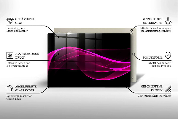 Tagliere in vetro Astrazione rosa
