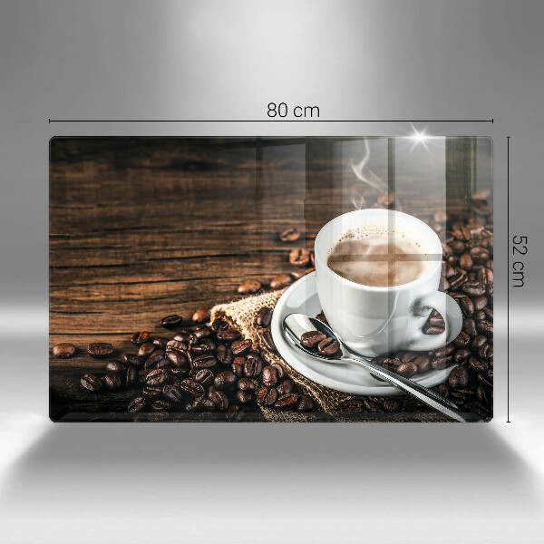 Tagliere in vetro Tazza e chicchi di caffè