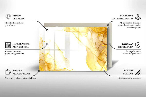 Tagliere in vetro temperato Astrazione dorata