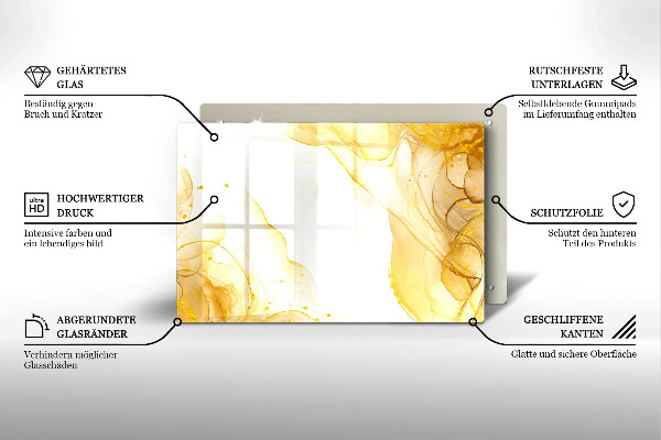 Tagliere in vetro temperato Astrazione dorata