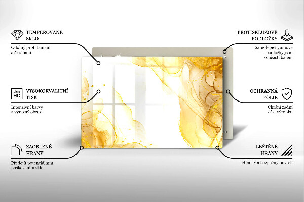 Tagliere in vetro temperato Astrazione dorata