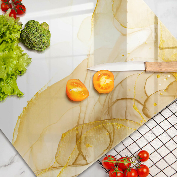 Tagliere in vetro temperato Astrazione dorata