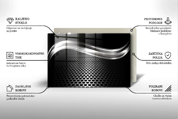 Tagliere in vetro Struttura in metallo