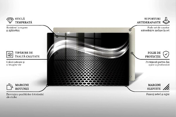 Tagliere in vetro Struttura in metallo