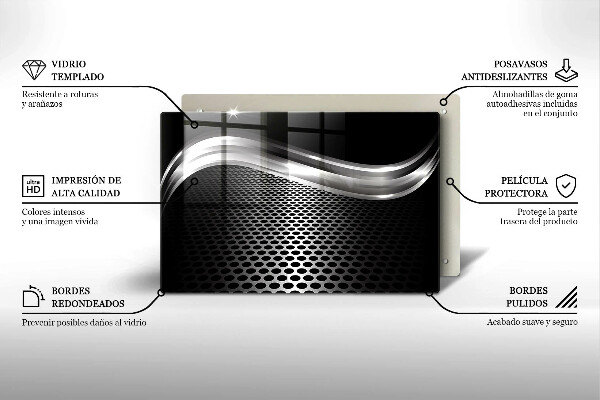 Tagliere in vetro Struttura in metallo