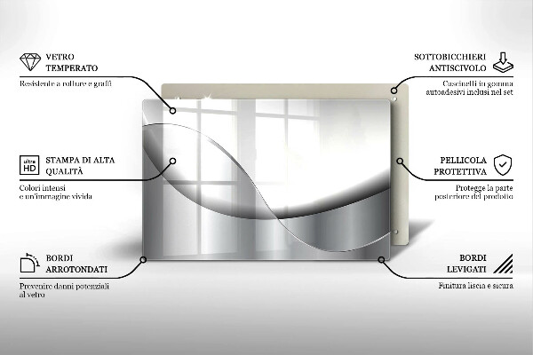 Tagliere in vetro temperato Disegno di linee astratte