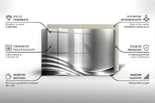 Tagliere in vetro Struttura in metallo