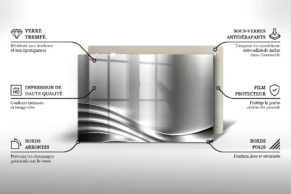 Tagliere in vetro Struttura in metallo