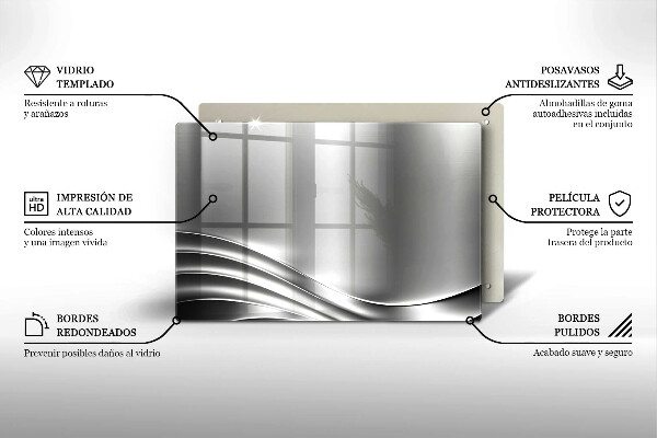 Tagliere in vetro Struttura in metallo