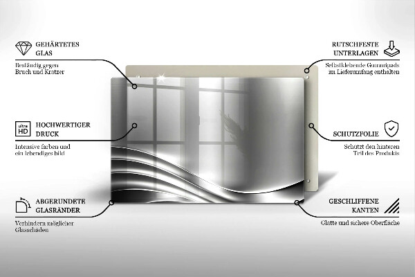 Tagliere in vetro Struttura in metallo