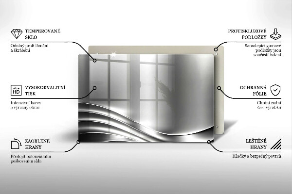 Tagliere in vetro Struttura in metallo