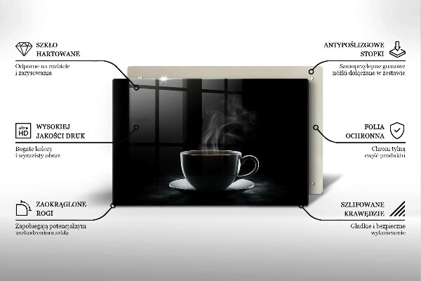 Tagliere in vetro Tazza di caffè calda